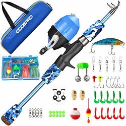Oddspro Kids Fishing Pole Portable Telescopic Fishing Rod And Reel Combo Kit - With Spincast Fishing Reel Tackle Box For Boys Girls Youth