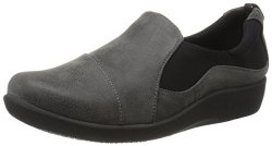 Clarks Women's Cloudsteppers Sillian Paz Slip-on Loafer Grey Synthetic Nubuck 8.5 M Us