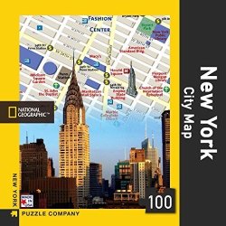 New York Puzzle Company - National Geographic New York City Map - 100 Piece Jigsaw Puzzle