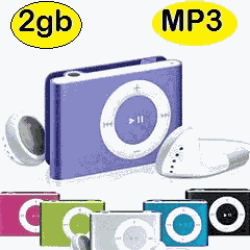 2gb Mini Metal Clip On Mp3 Player New Excellent Gift