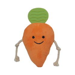 Interactive Pet Squeaky Plush Toy - Carrot With Latex Stem