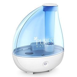 Purest Naturals Ultrasonic Cool Mist Humidifier Portable Humidifiers Air Purifier With Whisper-quiet Operation Automatic Shut-off And Night Light Function 1.7L Large Capacity - Runs