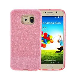 Samsung Galaxy S7 Pretty Case Facever Crystal Bling Glitter 3 In 1 Sparkle Rhinestone Protective Case For Samsung S7 Pink