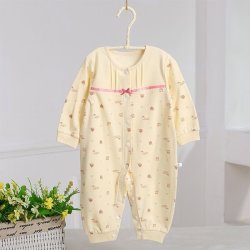 Lovely Baby Pattern One-pieces Button O-neck Cotton Suits