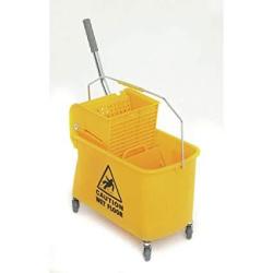 5 Gallon 20 Quart Yellow Mini Press Mop Bucket with Wringer Rolling Cart  SAMGER 