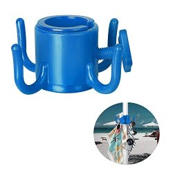 Tagvo Beach Umbrella Hanging Hook 4-PRONGS Plastic Umbrella Hook Hanging For Towels hats clothes camera sunglasses bags--durable Fit For Beach Camping Trips