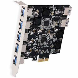 Febsmart 7-PORTS USB 3.0 Superspeed 5GBPS PCI Express Pcie Expansion Card For Windows Server Xp Vista 7 8 8.1 10 Pcs-build In Self-powered Technology-no Need Additional Power Supply FS-U7-PRO