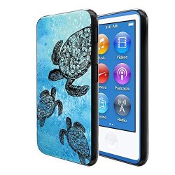 Fincibo Case Compatible With Apple Ipod Nano 7 7TH Generation Flexible Tpu Soft Gel Skin Protector Cover Case For Ipod Nano 7 - Ocean Sea Turtle