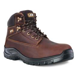 JCB Holton Hiker Brown Steel Toe Men's Boot Including Free High Quality Work Gloves - 8