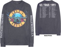 Guns N' Roses - Hollywood Tour Unisex Long Sleeve T-Shirt - Charcoal Large