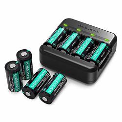 VMC3030/VMK3200/VMS3330/3430/3530 16 Pack CR123A Batteries with 8-Ports Charger 3.7V 750mA Li-ion Rechargeable Batteries for Arlo Camera Taken CR123A Rechargeable Batteries 