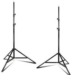 Julius Studio 2-PACK Lighting Stand Tripod Max Height 96 Inch Enhanced Thicker Pole Construction Prevents Wobbling And Bending 1 420 Standard Screw Thread On Top