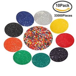Amariver Water Beads Rainbow Mix 10 Pack Approx 33000 Beads Kids Water Gel Beads For Orbeez Refill Vase Filler Plants Decoration Tactile Toys Sensory Toys
