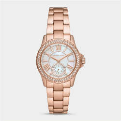 Everest Rose Plated Stainless Steel Multi Dial Bracelet Watch