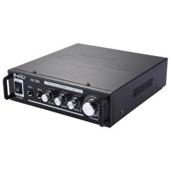 AK-206 2CH 1200W + 200W Hifi Stereo Audio Amplifier Support 2CH MIC Input Ac 220V Dc 12V Black