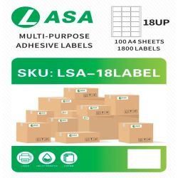 18UP Self Adhesive Label A4 Size 100 Sheets