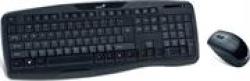 Genius KB8000X 2.4 Ghz Anti-interference Desktop Combo Keyboard And Mouse - 12 Function Keys For Media Control And Internet Access 1200 Dpi 3-BUTTON Mouse