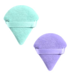 Turquoise & Purple Triangle Powder Puff MINI Face Makeup Sponge