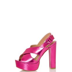 Quiz Pink Metallic High Heel Sandals