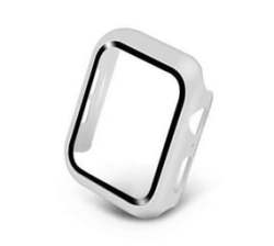 Screen Protector And Bumper Cover For Apple Watch Series 7 45 Mm- White