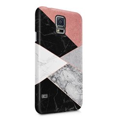 Black & White Marble Rose Gold & Concrete Blocks Hard Plastic Phone Case For Samsung Galaxy S5 MINI