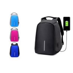 Anti-theft Backpack With USB Charging Port - Hot Pink
