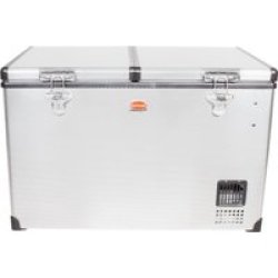 Snomaster - 81.5L Dual Compartment Stainless Steel Fridge freezer Ac dc