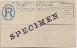 Nyasaland 1880 Bca Arms 4d Registered Envelope Overprinted Specimen Very Fine And Scarce