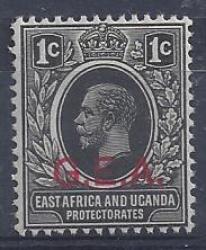 Tanganyika 1917 Gea 1C Vermillion Overprint Fine Unmounted Mint