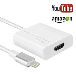 Elementdigital Lightning HDMI Adapter Lightning 8 Pin Male To HDMI Female Video Converter With Micro USB Charging Port And Charger Cable For Ios 8