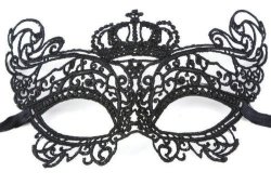 Lace Half Face Mask - Crown - Black