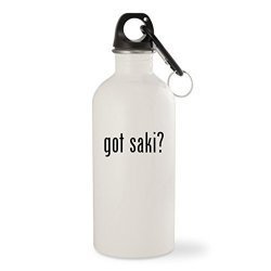 Got Saki? - White 20OZ Stainless Steel Water Bottle With Carabiner
