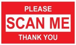 Tuco Deals - 2" X 3" Rectanle Please Scan Me Thank You Self Adhesive Warning Shipping Mailing Labels Stickers Red 300 Labels Per Roll