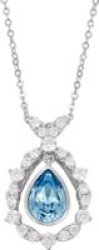 Za Xp Elegant Light Blue With Whitestone Swarovski Embellished Crystal Necklace