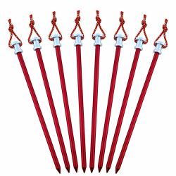 Tent Stakes Pegs 9 Inch Lightweight Aluminum Alloy Tent Canopy Nail For Outdoor Camping Hiking Picnic Blanket Beach Mat Yard Fence 8 Pack