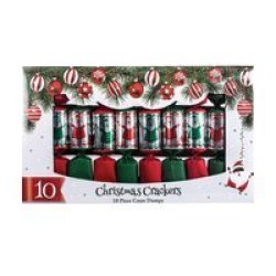 Christmas Crackers - Decorations - Red & Green - 10 Piece - 2 Pack