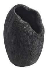 Scalloped Vase Tall - Black