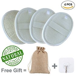 4 Packs Exfoliating Loofah Sponge Pads Zuext Loofah Body Scrubber Loofah Pads Natural Luffa Loofah Sponge For Men And Women Perfect For Bath Shower