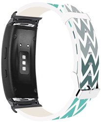 Samsung Galaxy Gear FIT2 Pro Strap Leather Replacement - Samsung Galaxy Gear Fit 2 FIT2 Pro Bands Black Connectors Colorful Wonderful Striped Creative Beautiful Print