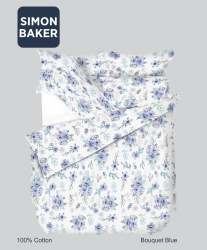 Simon Baker Bouquet Blue Cotton Printed Duvet Cover Set Various Sizes - Multi Double Std 200CM X 200CM + 2PILLOWCASE 45CM X 70CM