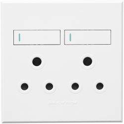 3VW22 2X16A Double Socket Outlet 100X100MM White 3