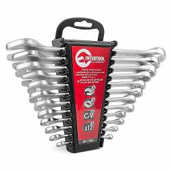 Intertool Set Of Standard Combination Wrenches Inch In A Holder 12 Pcs Sae 1 4"- 15 16" HT-1303
