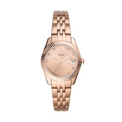 Fossil Women's Scarlette MINI Rose Gold Round Stainless Steel Watch - ES4898