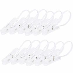 Bakvos Clothes Pins Clothes Hangers Clothes Pegs White With Rope 12 Pack