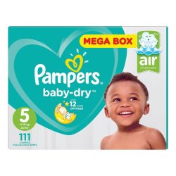 Pampers Active Baby 111 Nappies Size 5 Junior Mega Box