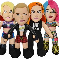 Bleacher Creatures Wwe Divas Bundle: Rousey Bliss Becky Lynch & Asuka 10" Plush Figures -wwe Toys For Play And Display
