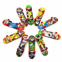 Halloluck 10 Pcs Matte Metal MINI Fingerboards Finger Skateboard Toy Professional MINI Fingerboards For Kids Birthday Gifts Party Supplies Party Favors