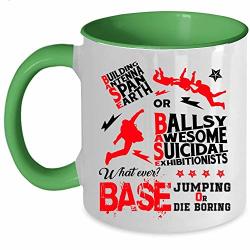 Ballsy Awesome Suicidal Exhibitionists Coffee Mug Building Antenna Span Earth Accent Mug Accent Mug - Green