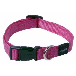 Rogz Classic Reflective Dog Collars - M Pink