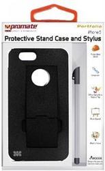 Promate Portfolio Sandy Textured Protective Stand Case & Stylus For Apple iPhone 5